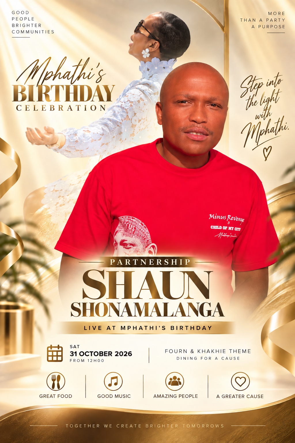 Birthday celebration poster featuring host Shaun Shonamalanga